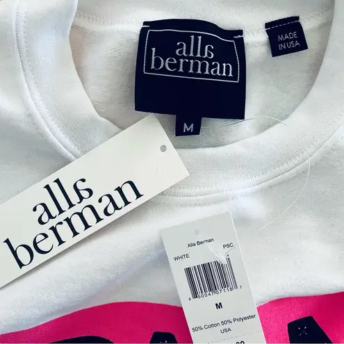 NEW Alla Berman Palm Springs Boyfriend Sweatshirt size M White Size M