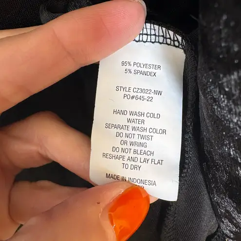 Black Crushed Velvet Open Front Kimono Cardigan NYE Holiday Party Whimsigoth S