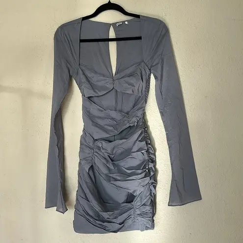 House Of CB  ‘Camille’ Dove Grey Real Silk Mini‎ Dress NWOT Size M