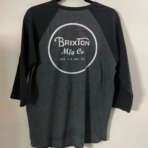 Brixton black and gray baseball t