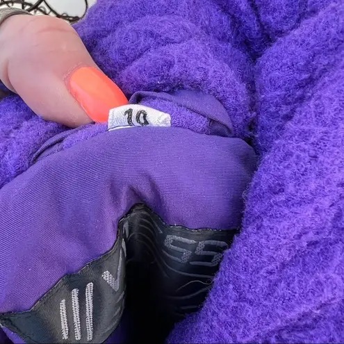 Vintage VITESSEE teal purple color block ski parka with elastic cinched waist Size 10