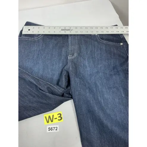 Womans Style And Co Woman Curvy Fit Bermuda Shorts 16W Blue Rhinestones