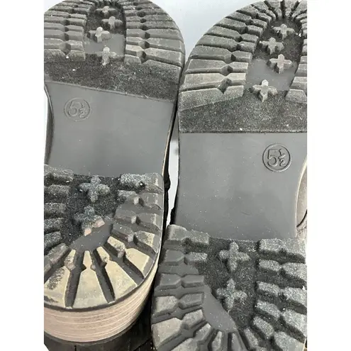 Womans SMNY Fireside Midcalf Combat Boots 5.5 M Brown Quilted Lined Lace Up Zip