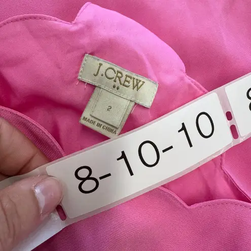 J.Crew Tank Top Womens Size 2 Pink Scalloped Edge Cami Sleeveless