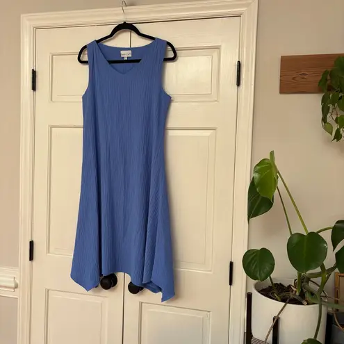 Habitat Handkerchief Hem Periwinkle Blue Midi Dress Asymmetrical Size Medium