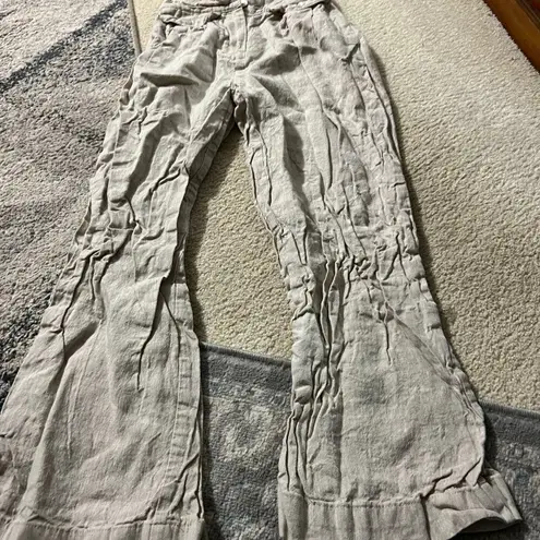 SOVERE | Instance Linen Straight Leg High Waisted Trousers Pants Natural S