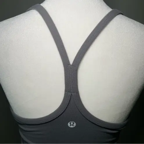 Lululemon Power Y Tank Top Stretch Built in Bra Slate Size 6 Yoga Gym Athletic