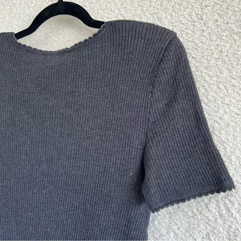 Escada Women’s Vintage New Wool Blend Short Sleeve Knit Shirt Size Large Black