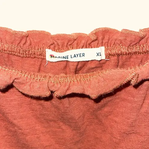 Marine layer Dylan Smocked Cotton Tank-Baked Clay XL NWOT