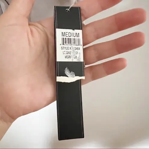 Kay Unger Gray Logo Top Mesh Panel Long Sleeves Size Medium NEW Athleisure