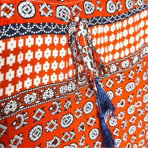 NWT Ethan and Amy Red & Blue Boho Patterned Sleeveless Romper Size Small