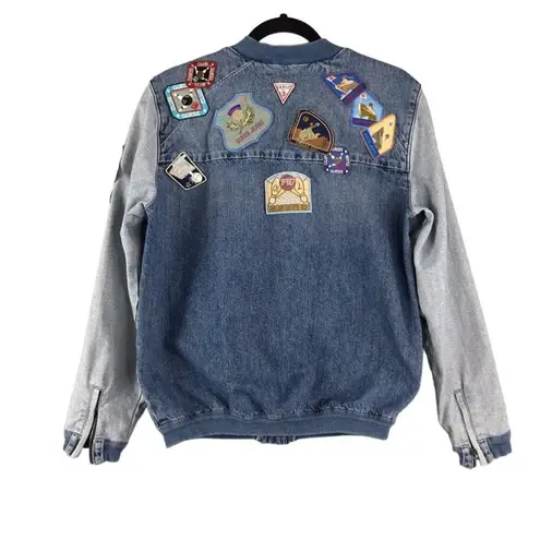 Guess  Original Patchwork Denim Bomber Jacket Y2K Fairy Cowgirl Gorpcore Boho S