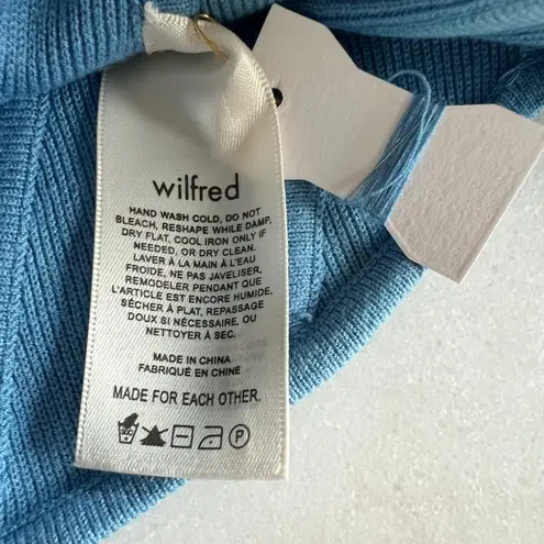 Wilfred Free Knit Corset Tank Top Sleeveless Blue Fitted Bustier Style