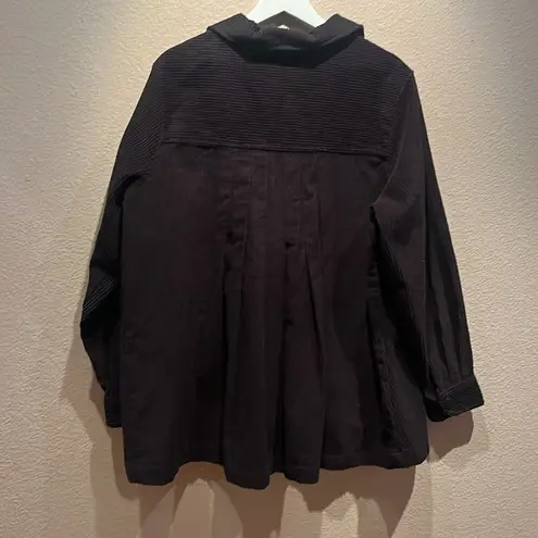 Woman Within Women’s Black Corduroy Pleated Back Barn Jacket Size 18/20