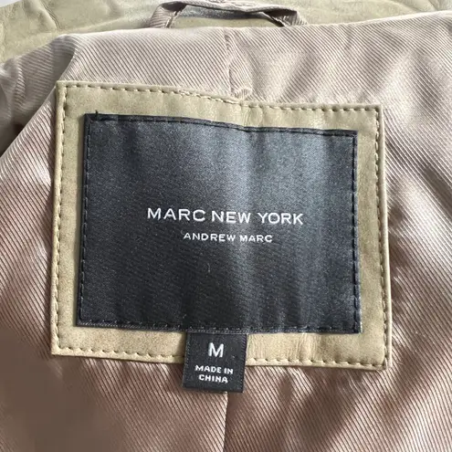 Andrew Marc Marc By Green Faux Leather Moto Jacket