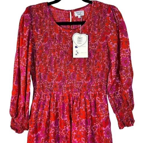 Tuckernuck Pink City Prints Poppy Isabel Classic Smocked Block Print Midi Dress