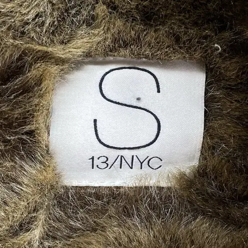 S13/NYC Winter Coat Womens Small puffer parka Faux Fur Hood lining penny lane Black