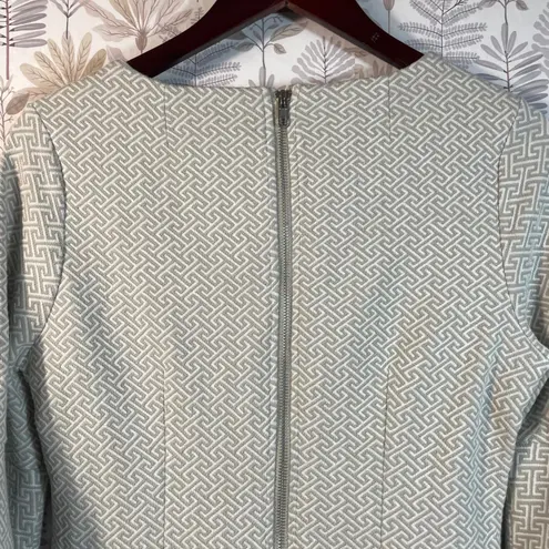 Tyler Böe Textured Geometric Bell Sleeve Dress Women's Medium Gray Beige