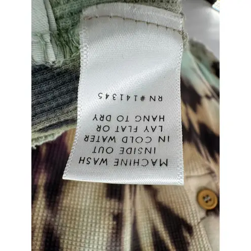 Daydreamer Revolve Tie Dye Waffle Henley Top Size L Long Sleeve Cotton Thermal