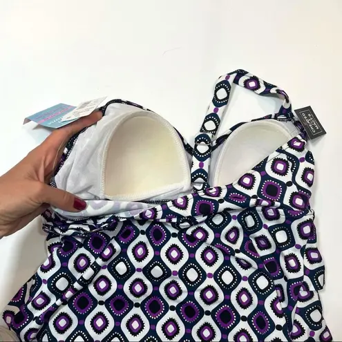 Swim Solution tiered one piece swimsuit Sz 8 Black