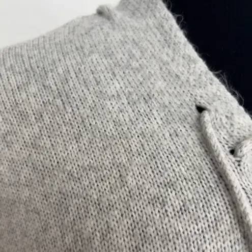 Oversized Knit Hood Sweater Gray Size L