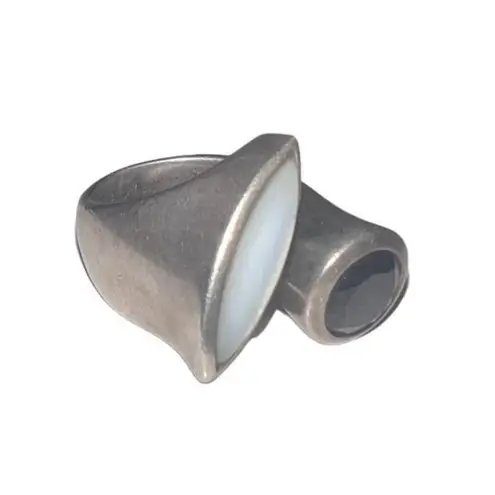 Vintage 925 Sterling Silver Ring Adjustable White/Garnet Stone Jewelry