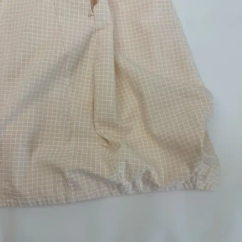 Rundholz Black Label Tunic Dress Flared Hemline Rose Print Check Beige White