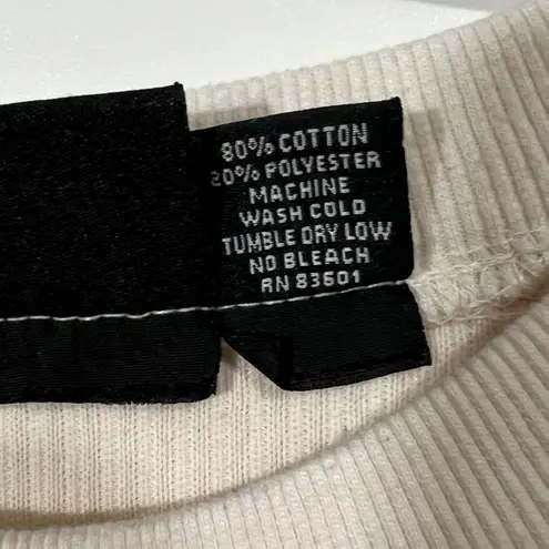 Pennant “Soup Group” Sweatshirt in Cream with Green Embroidery Size Medium - Image 5