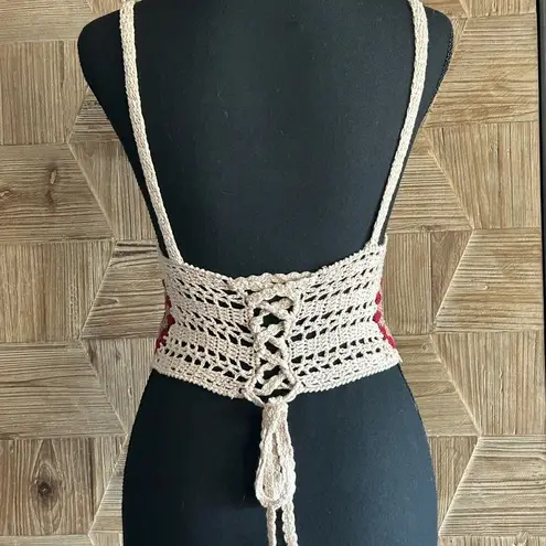 Full Tilt Womens Crochet Crop Top Tank Size M