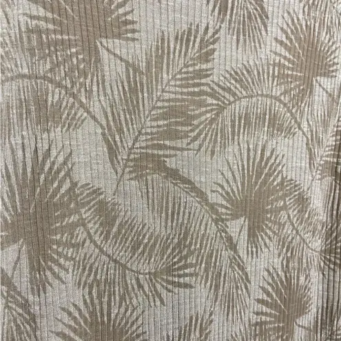 ZARA  Beige Tan Palm Leaf Print Short Sleeve Shirt‎ Size Large
