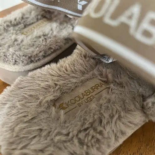 Koolaburra by Ugg  Backstrap Fuzzy Sandals Fuzz Oh Amphora Beige Slipper Size 8