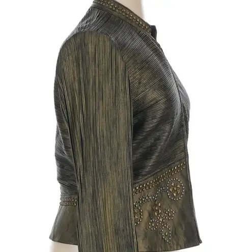 Double D Ranch Mabel heavily embellished, leather jacket NWOT Brown Size XL