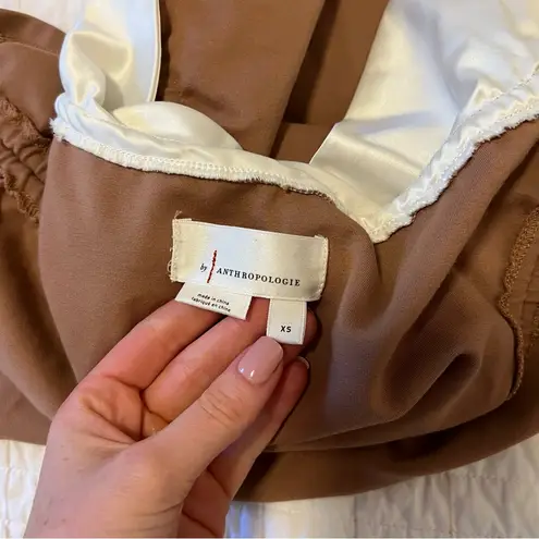 Anthropologie  Strapless Side-Tie Ruched Top