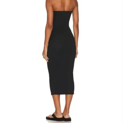 Michael Stars Rosella Black Strapless Dress Ultra Rib Stretch Size XL Women's