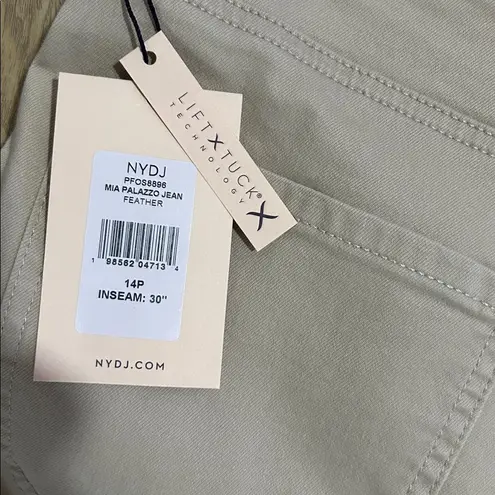 NYDJ Mia Palazzo Jeans With High Rise, color Feather, Size 14P, NWT