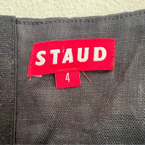 STAUD NEW NWT Jada Embellished Cutout Linen Maxi Dress In Black