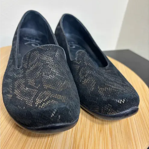 Dansko Olivia Womens EU 39 US 8.5-9 Black Bronze Snake Skin Flats Comfort Shoes