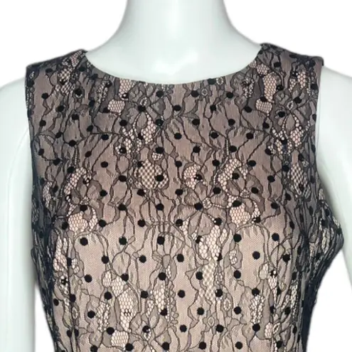 Jason Wu JW Dress Womens Small Pink Black Lace Overlay Fit & Flare Preppy