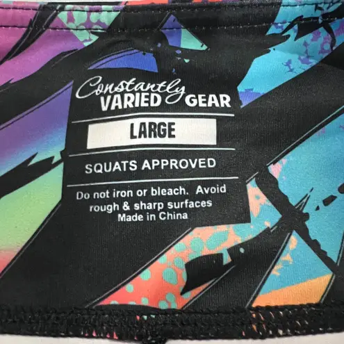 Constantly Varied Gear CVG Colorful Print Capri Leggings Women's Large cropped Black