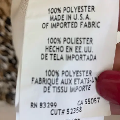 Tiana B Leopard Print Faux Wrap Dress Brown Size 10