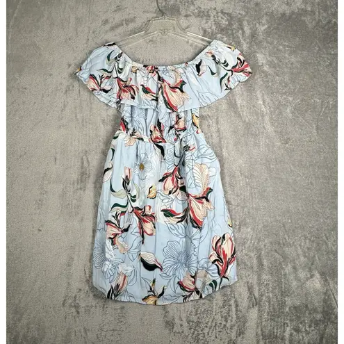 Cupcakes and Cashmere Dress Womens Small Blue Pink Floral Flower Casual Bloom