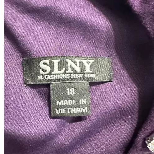 Slny S.L. Fashions Maxi Dress Women's Plus 18 Purple Embellished Halter Neckline