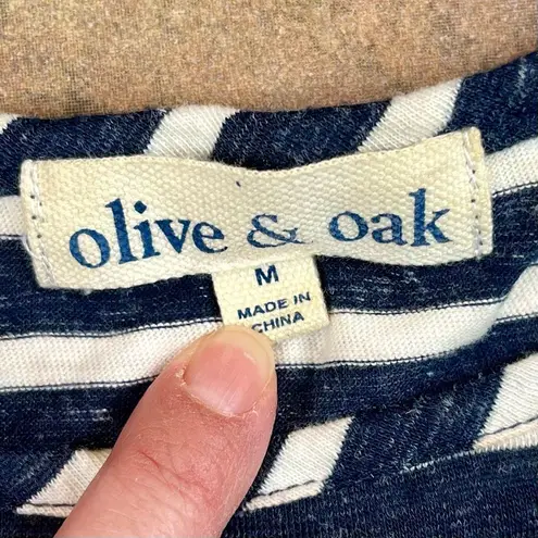 Olive & Oak Stripe Long Sleeve Cropped Top Medium