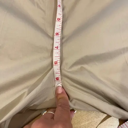 Rene Lezard Womens Khaki Beige Cotton Blend Dress Pants Straight Leg Size 36 4/6 Tan