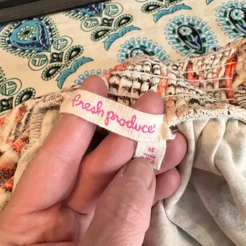 Fresh Produce Midi Dress Womens Medium White Red Southwest Print Rayon Blend