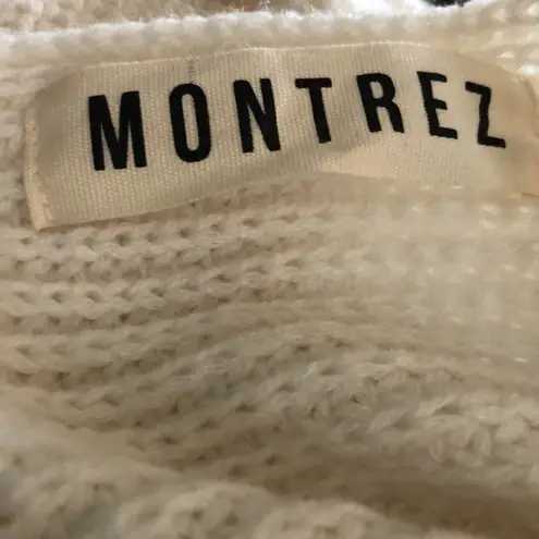 Montrez Boutique Ivory Knit V Neck Back Twist Knotted Sexy Sweater Sz. S