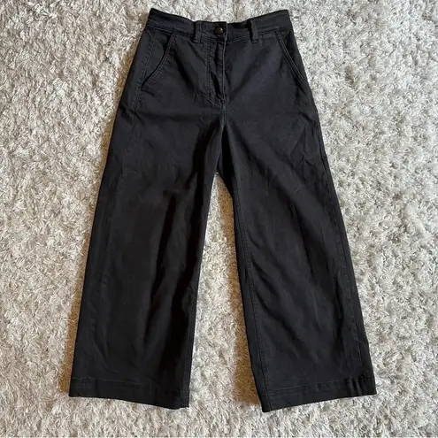 Everlane  Wide Leg Cropped Pants in Black Size 0