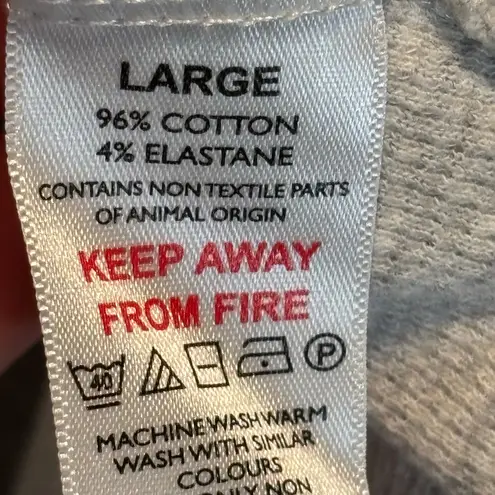 The White Company Sleep Gray Waffle Knit Henley Long Sleeve Top