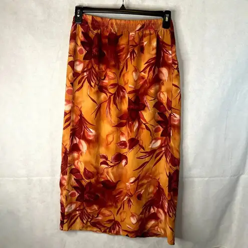 C&S Designs Tropical Maxi Wrap Skirt Size Medium Orange