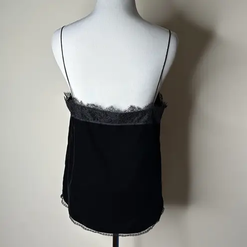 All Saints Black Noa Velvet Lace Trim Camisole
